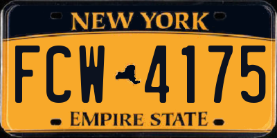 NY license plate FCW4175