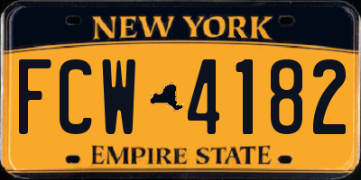 NY license plate FCW4182