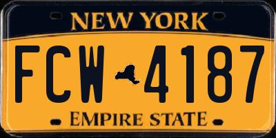 NY license plate FCW4187