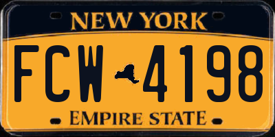 NY license plate FCW4198