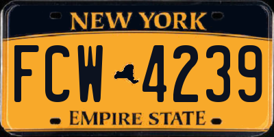 NY license plate FCW4239