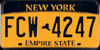 NY license plate FCW4247