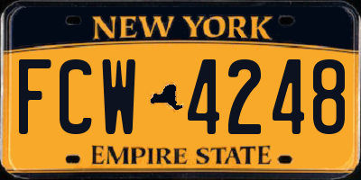 NY license plate FCW4248