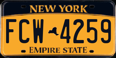 NY license plate FCW4259