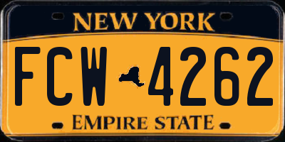 NY license plate FCW4262
