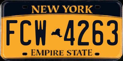 NY license plate FCW4263