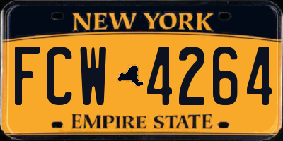 NY license plate FCW4264