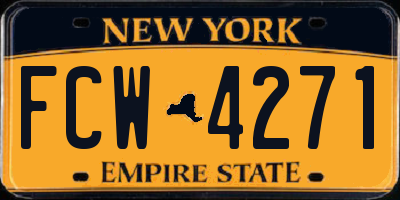 NY license plate FCW4271