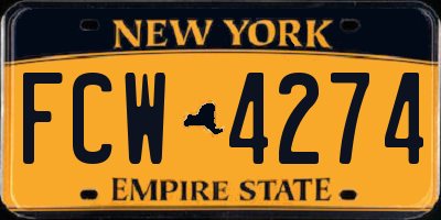 NY license plate FCW4274