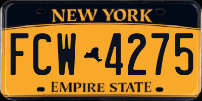 NY license plate FCW4275