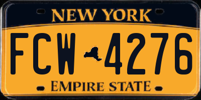 NY license plate FCW4276