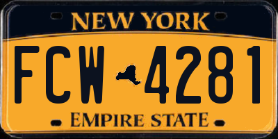NY license plate FCW4281