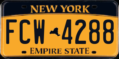 NY license plate FCW4288