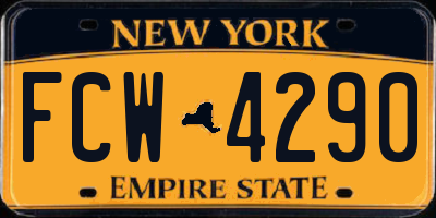 NY license plate FCW4290