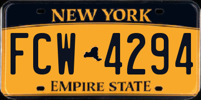 NY license plate FCW4294