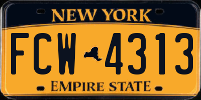 NY license plate FCW4313