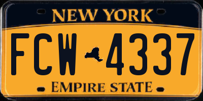 NY license plate FCW4337