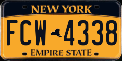 NY license plate FCW4338