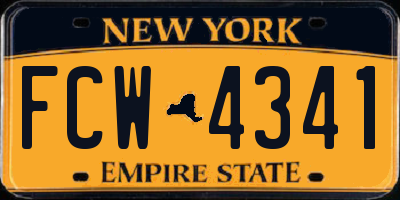 NY license plate FCW4341