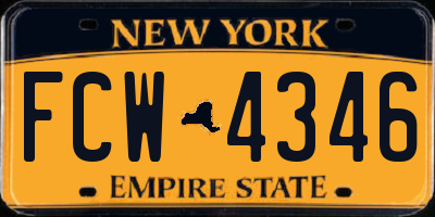 NY license plate FCW4346