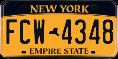 NY license plate FCW4348