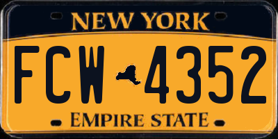 NY license plate FCW4352