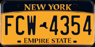 NY license plate FCW4354