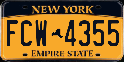 NY license plate FCW4355