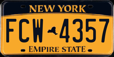 NY license plate FCW4357