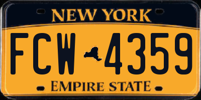 NY license plate FCW4359