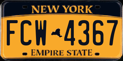 NY license plate FCW4367