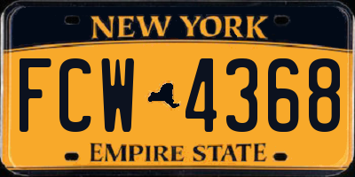 NY license plate FCW4368