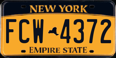 NY license plate FCW4372