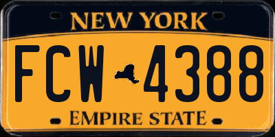 NY license plate FCW4388