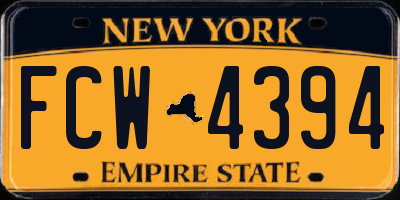 NY license plate FCW4394