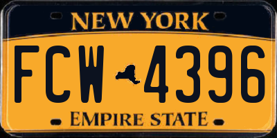 NY license plate FCW4396