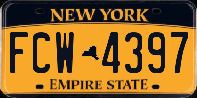NY license plate FCW4397
