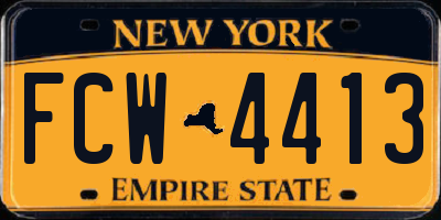 NY license plate FCW4413