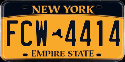 NY license plate FCW4414