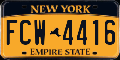 NY license plate FCW4416