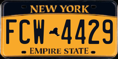 NY license plate FCW4429