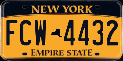 NY license plate FCW4432