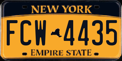 NY license plate FCW4435