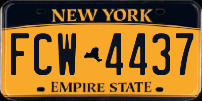 NY license plate FCW4437