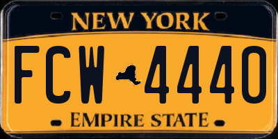 NY license plate FCW4440