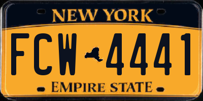 NY license plate FCW4441