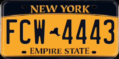 NY license plate FCW4443