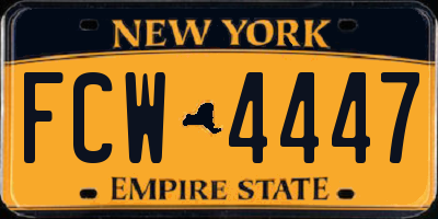 NY license plate FCW4447