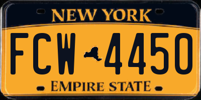 NY license plate FCW4450