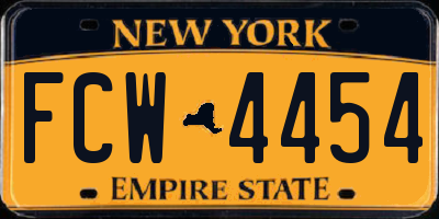 NY license plate FCW4454